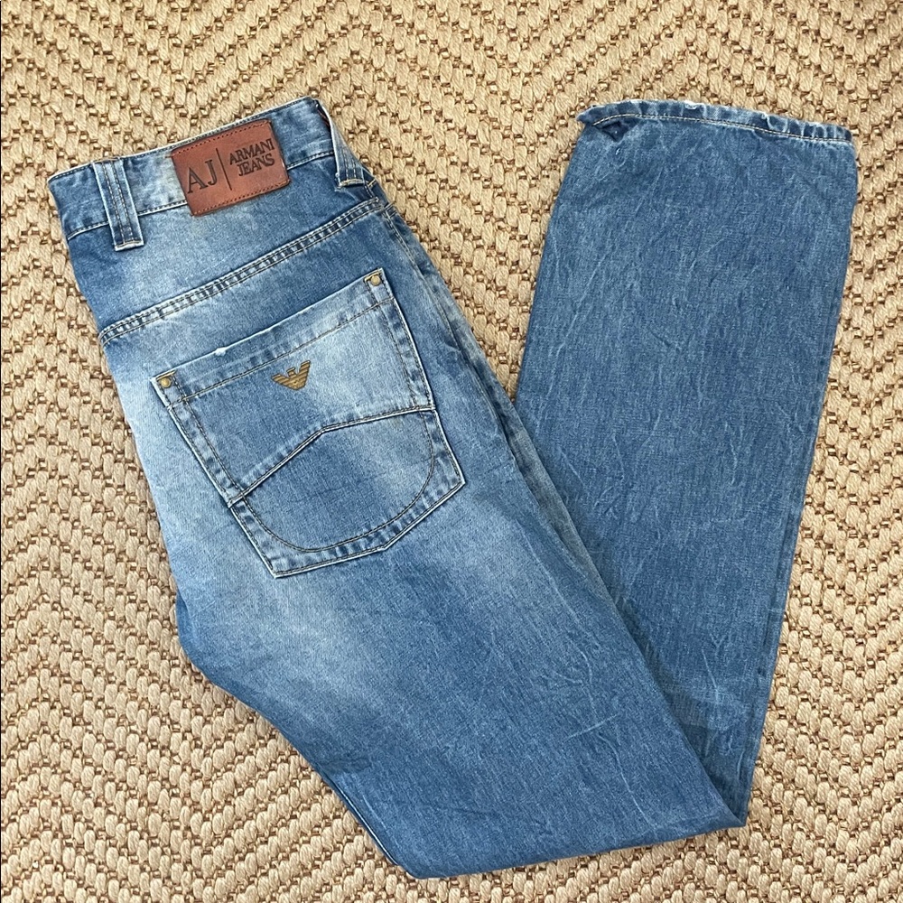 Armani Jeans - Slim Straight Legged Desnim Jeans - Blue - 32x32